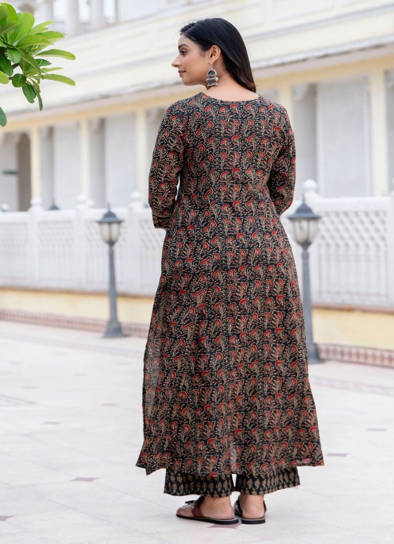 Dark Green Cotton Naira Cut Suit Set