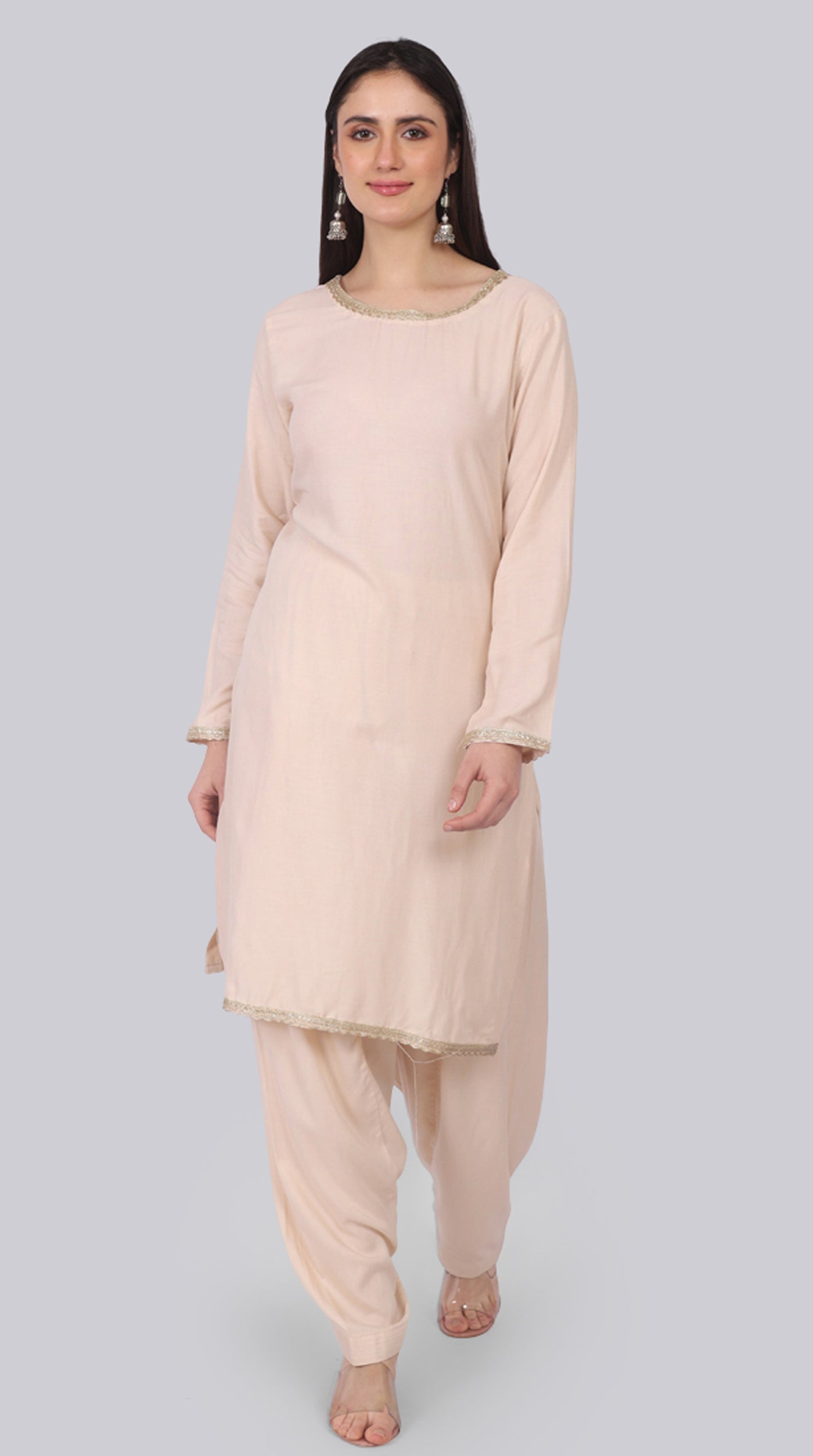 Ivory Rayon Shift Suit Set