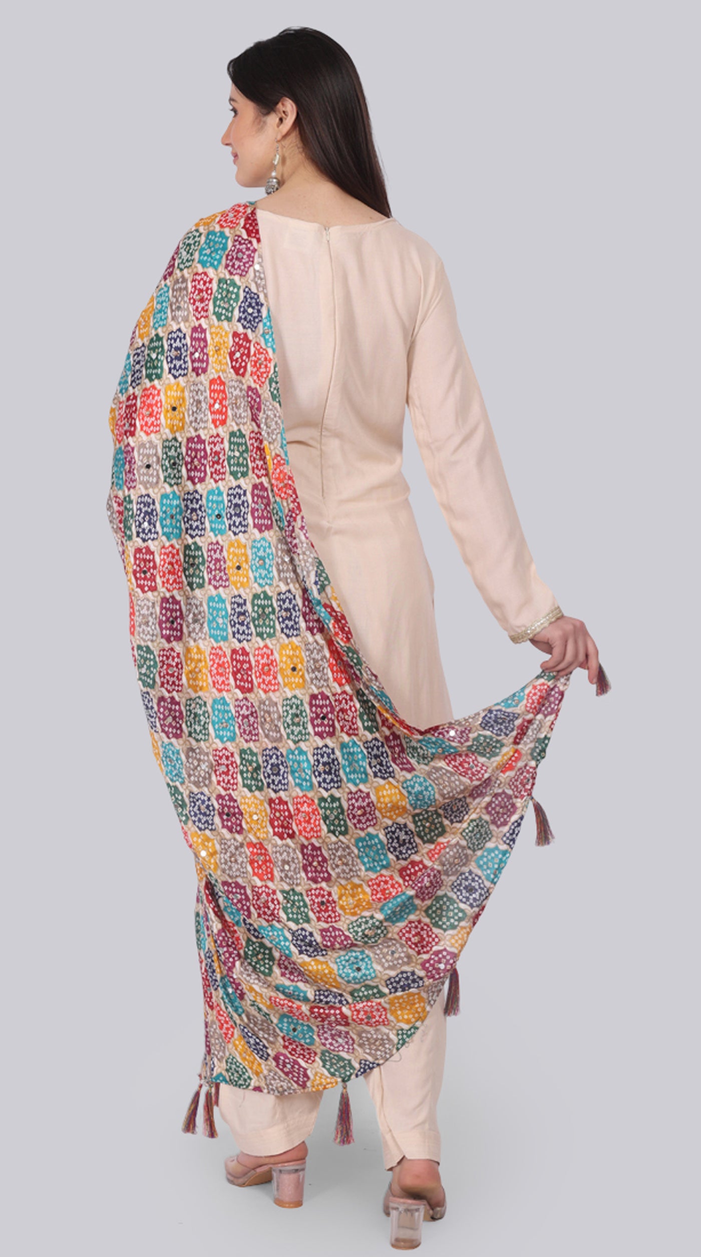 Ivory Rayon Shift Suit Set