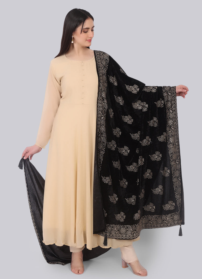 Georgette Beige Bias-Cut Suit Set