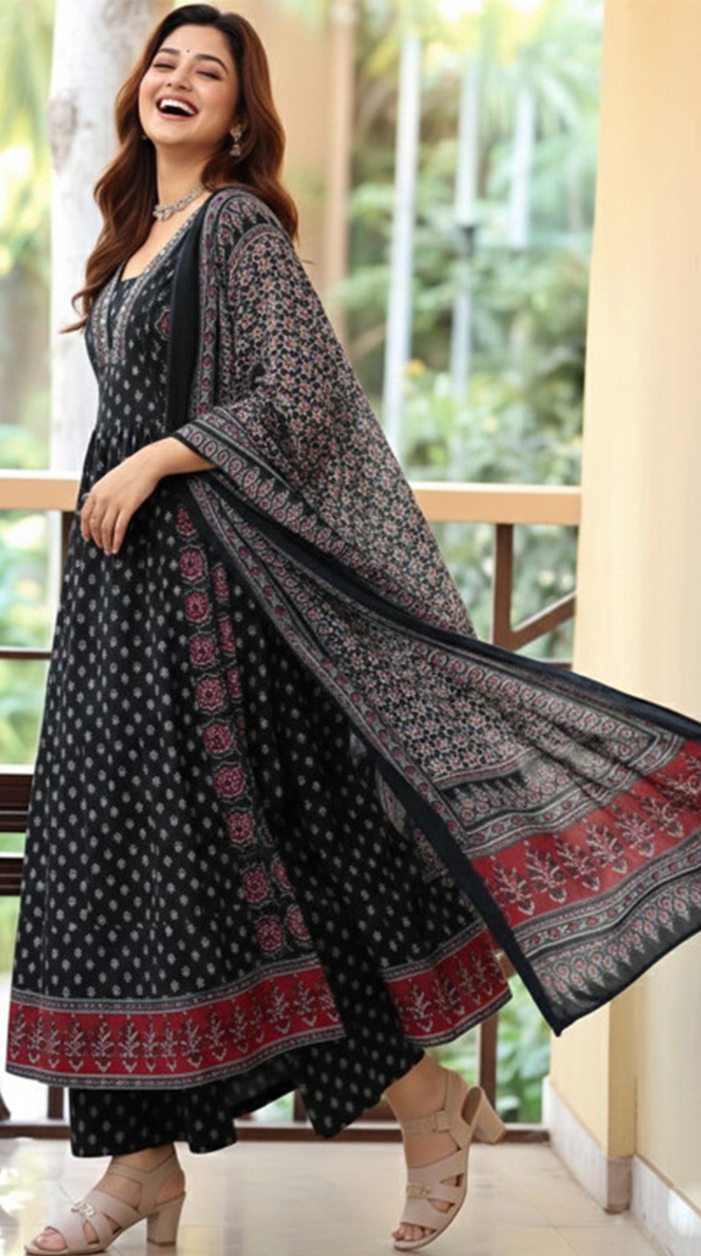 Black Naira Cut Cotton Suit Set