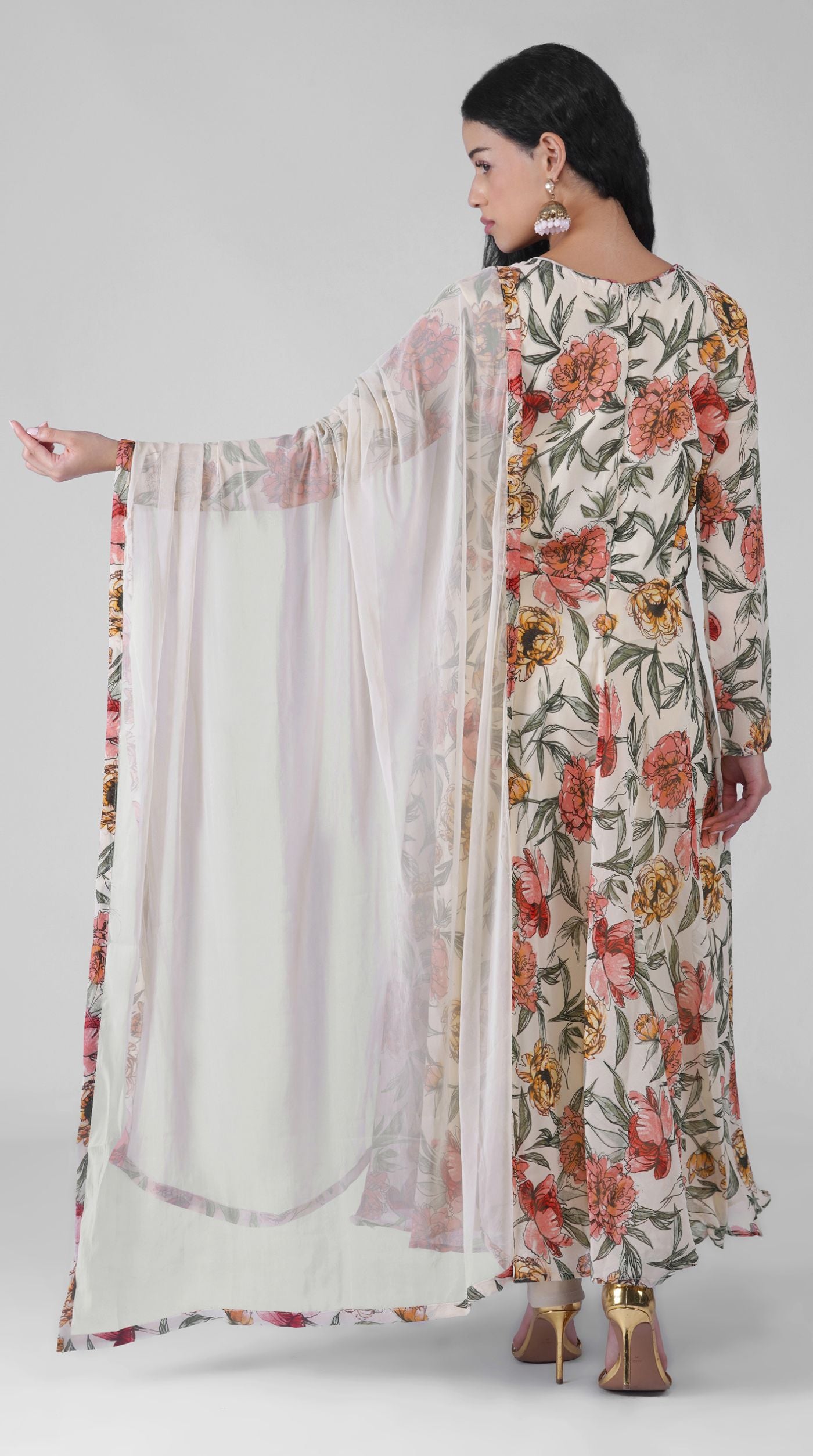 Ivory Elegant Printed Suit Set