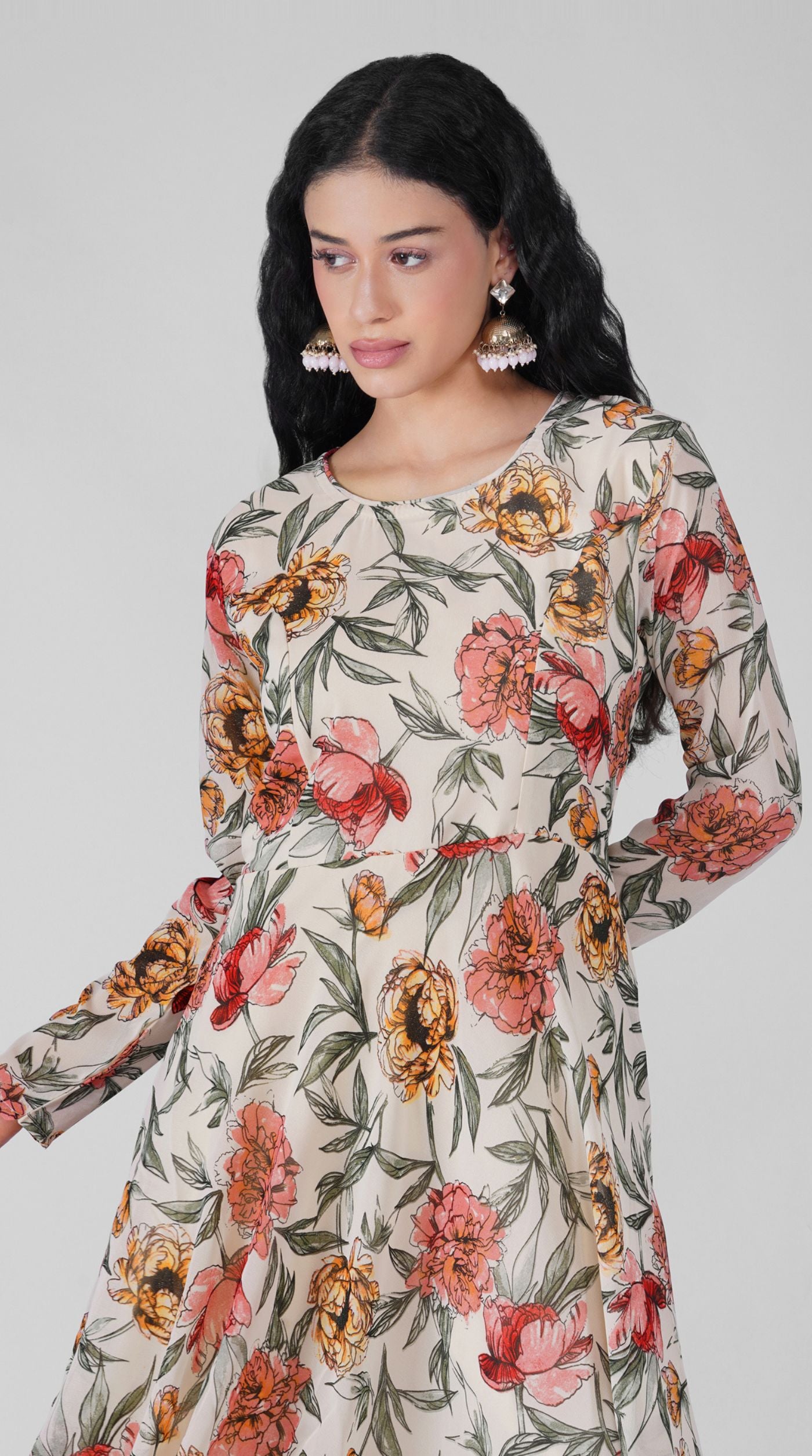 Ivory Elegant Printed Suit Set