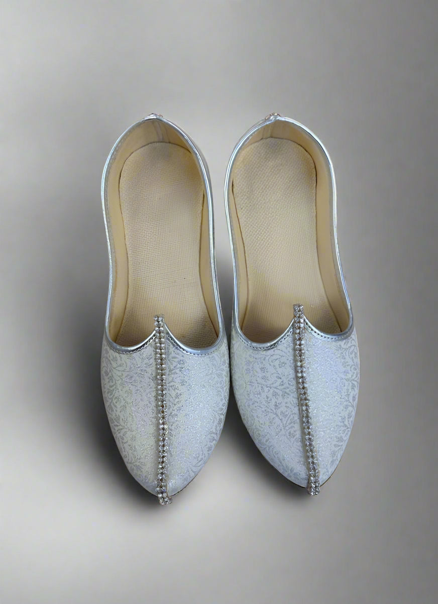 Brocade Cream Diamonte Jutti For Men