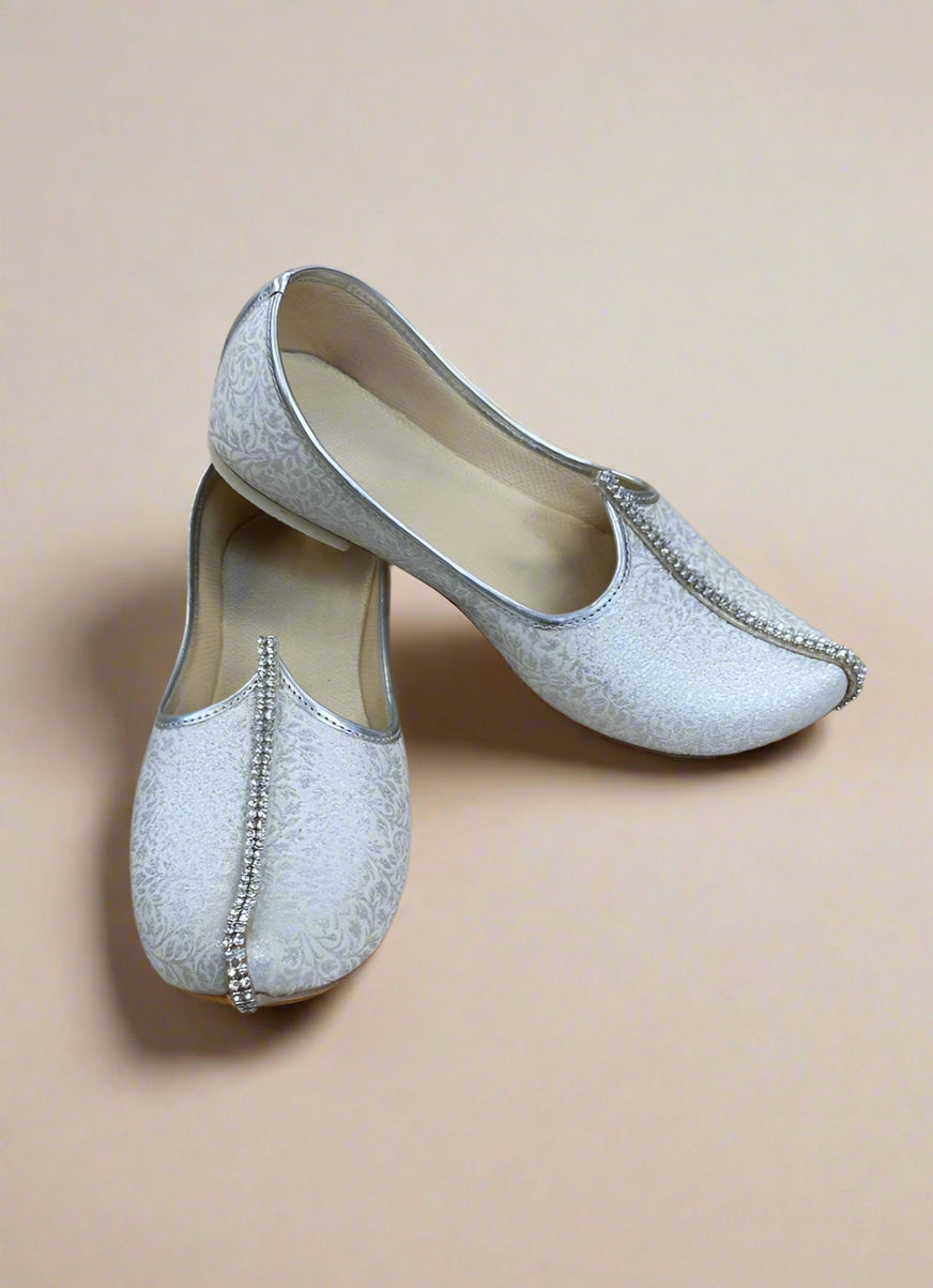 Brocade Cream Diamonte Jutti For Men