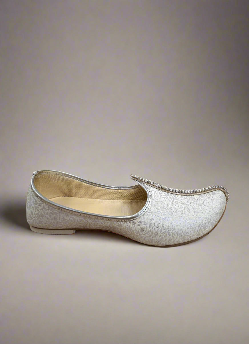 Brocade Cream Diamonte Jutti For Men
