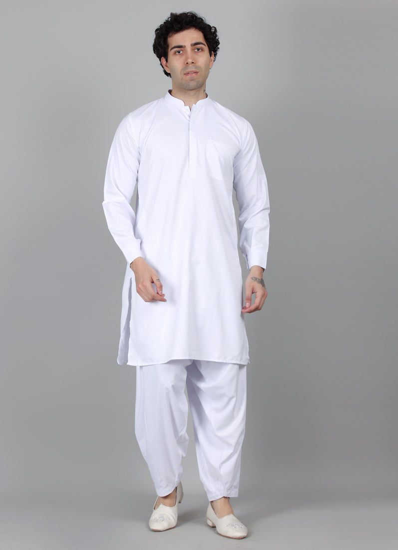 Men's White Salwar Set