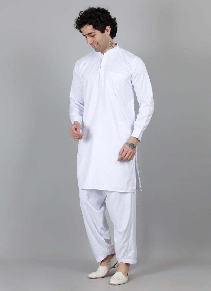 Men's White Salwar Set