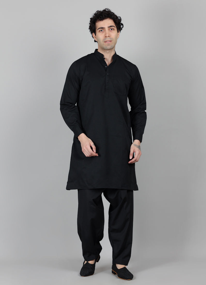 Men's Black Salwar Set