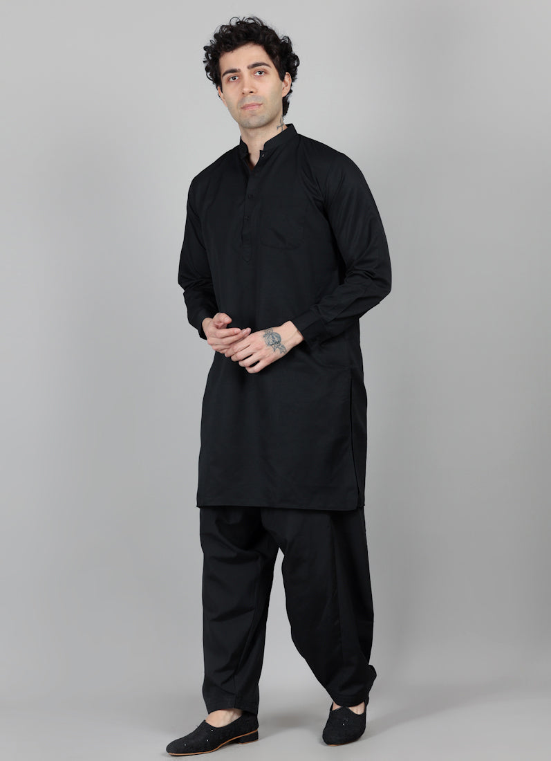 Men's Black Salwar Set