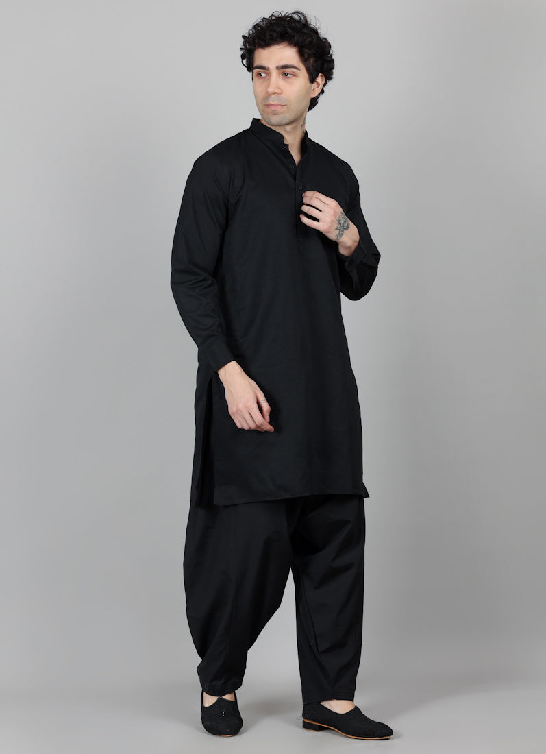 Men's Black Salwar Set