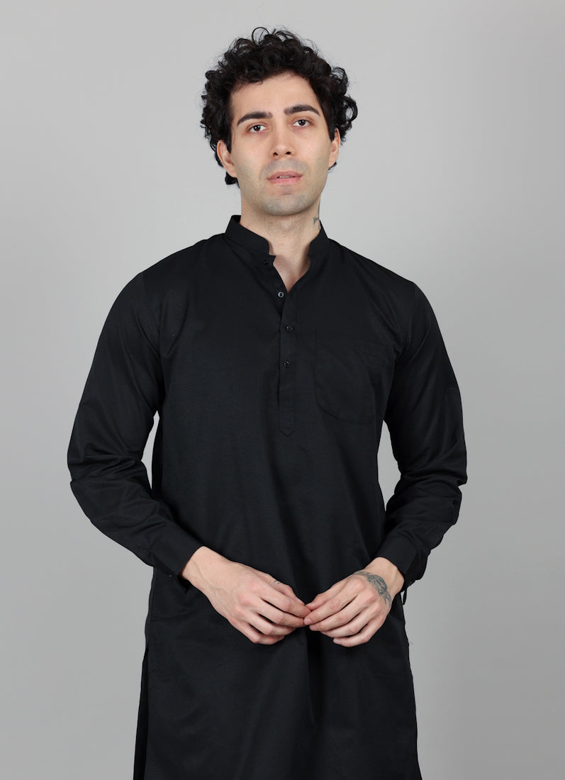 Men's Black Salwar Set