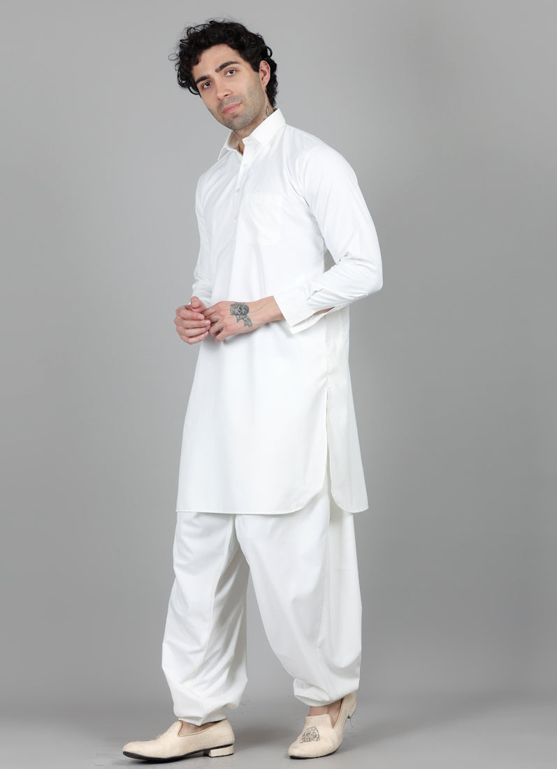 Men's Cream Pathani Set