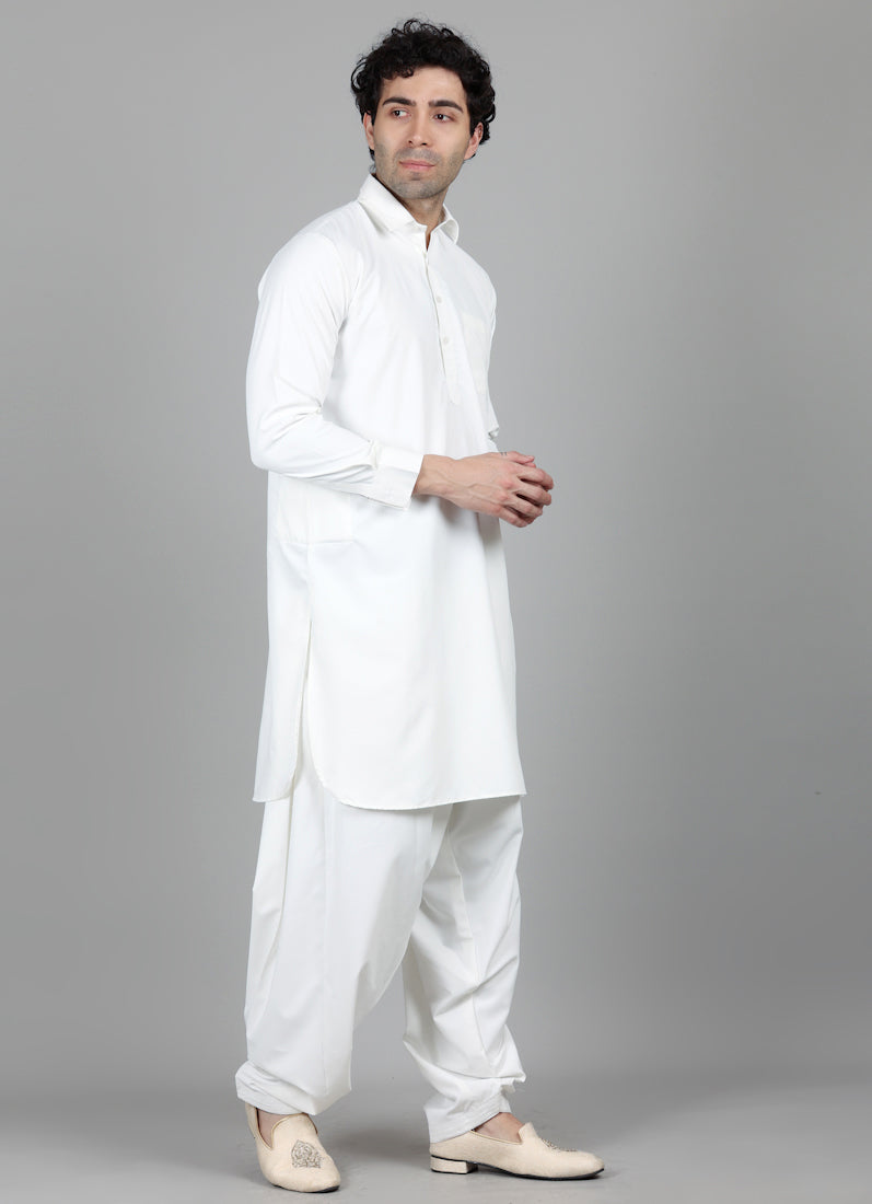 Men's Cream Pathani Set