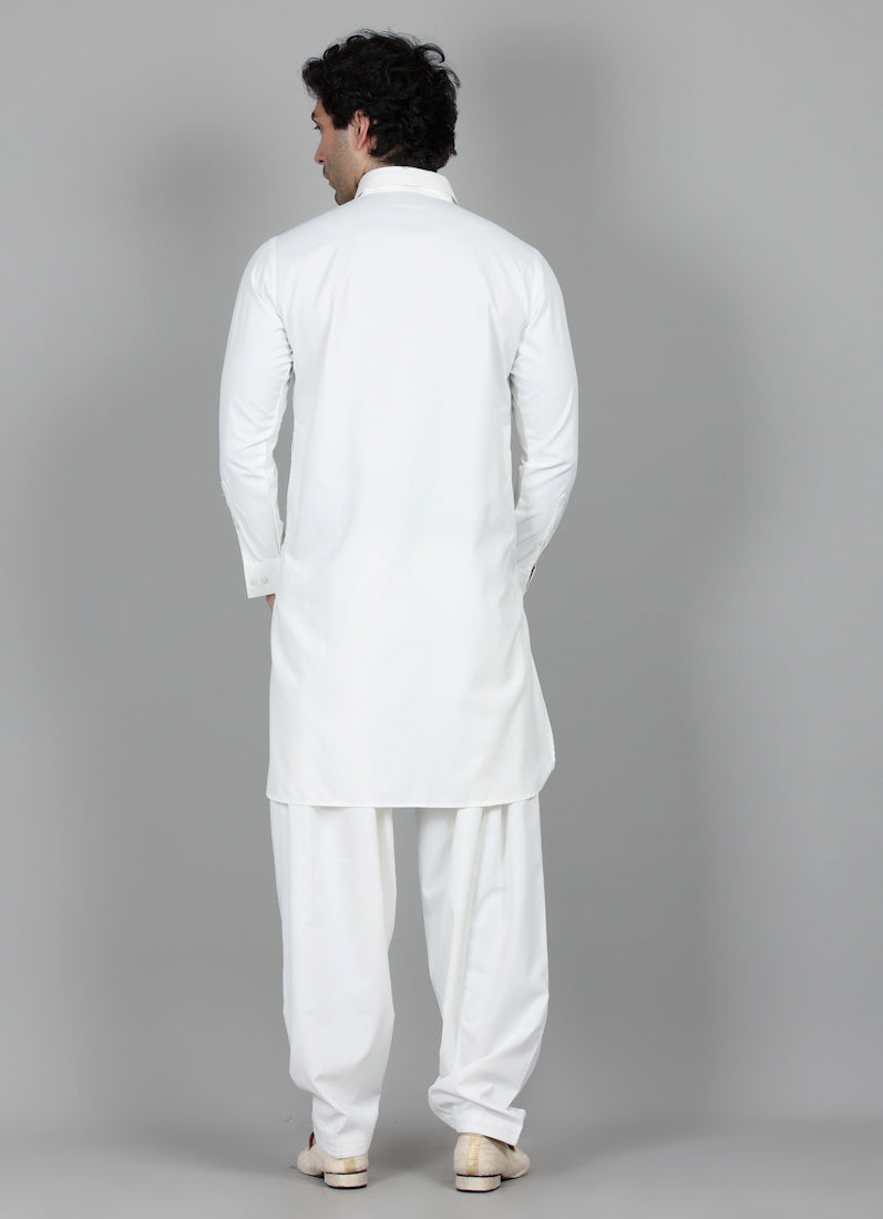 Men's Cream Pathani Set