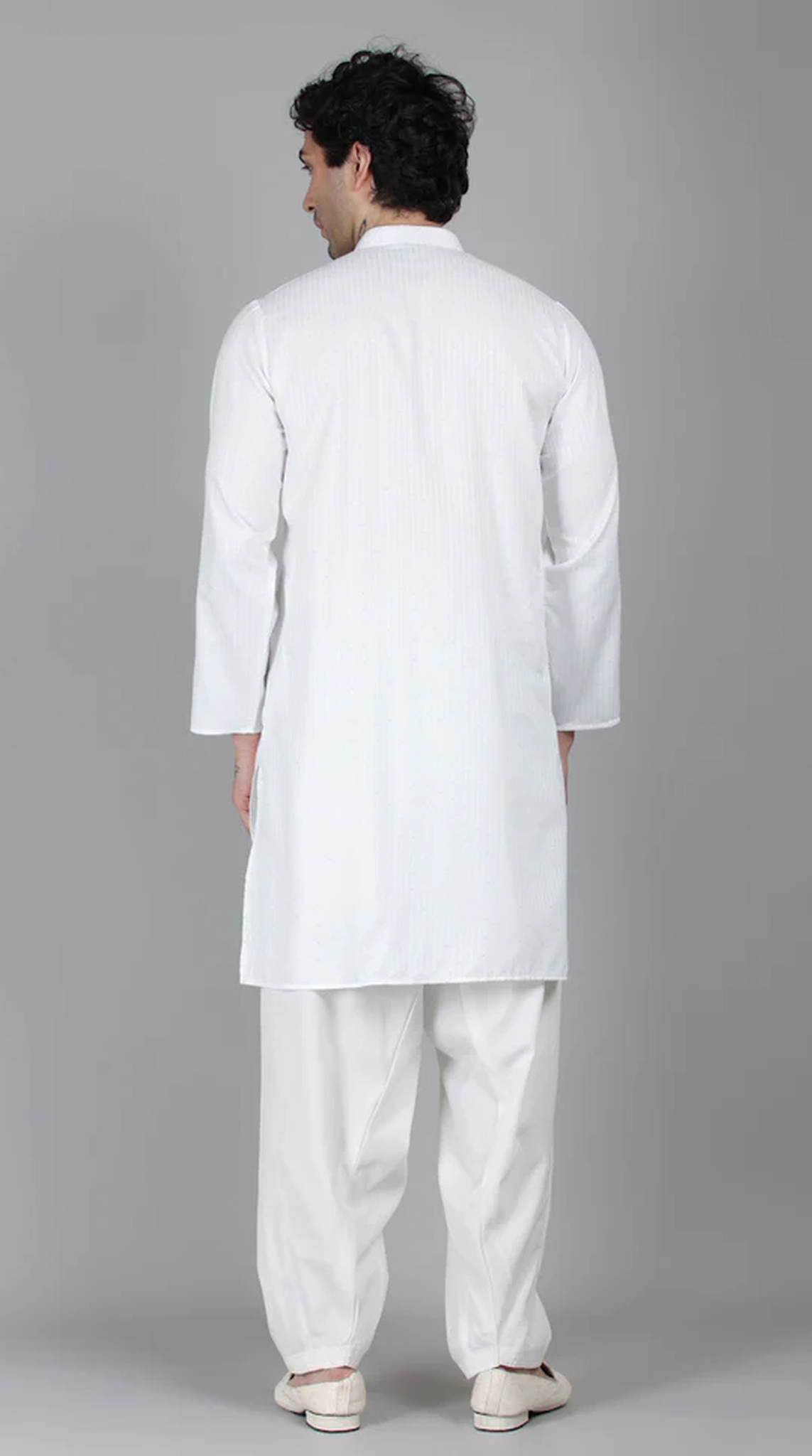 Men's Silver Sequin Embroidered Salwar Set