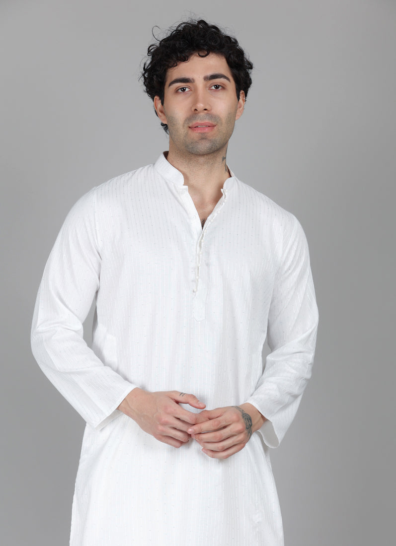 Men's Silver Sequin Embroidered Salwar Set