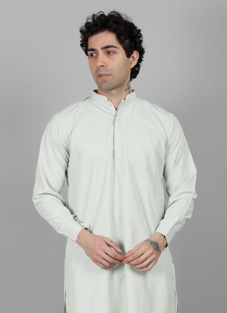 Men's Pista Green Salwar Set