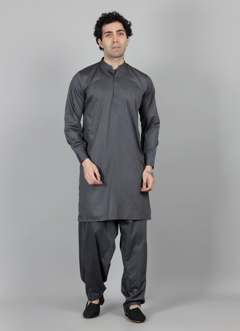 Men's Dark Grey Salwar Set