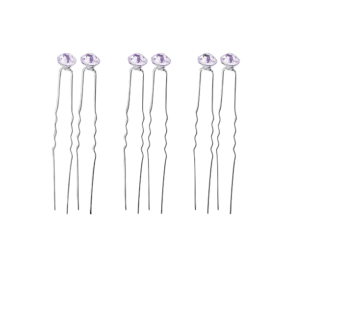 Mauve Diamonte Bun Pins