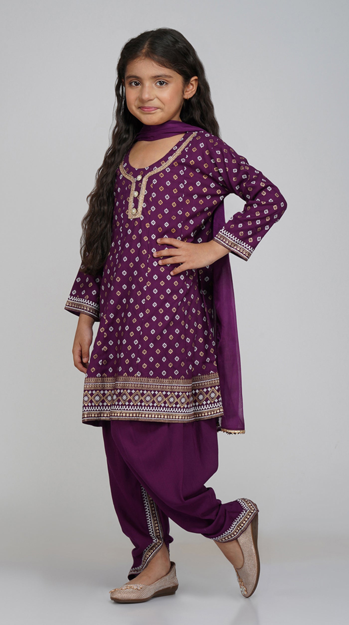 Kids  Rayon A-Line Suit Set