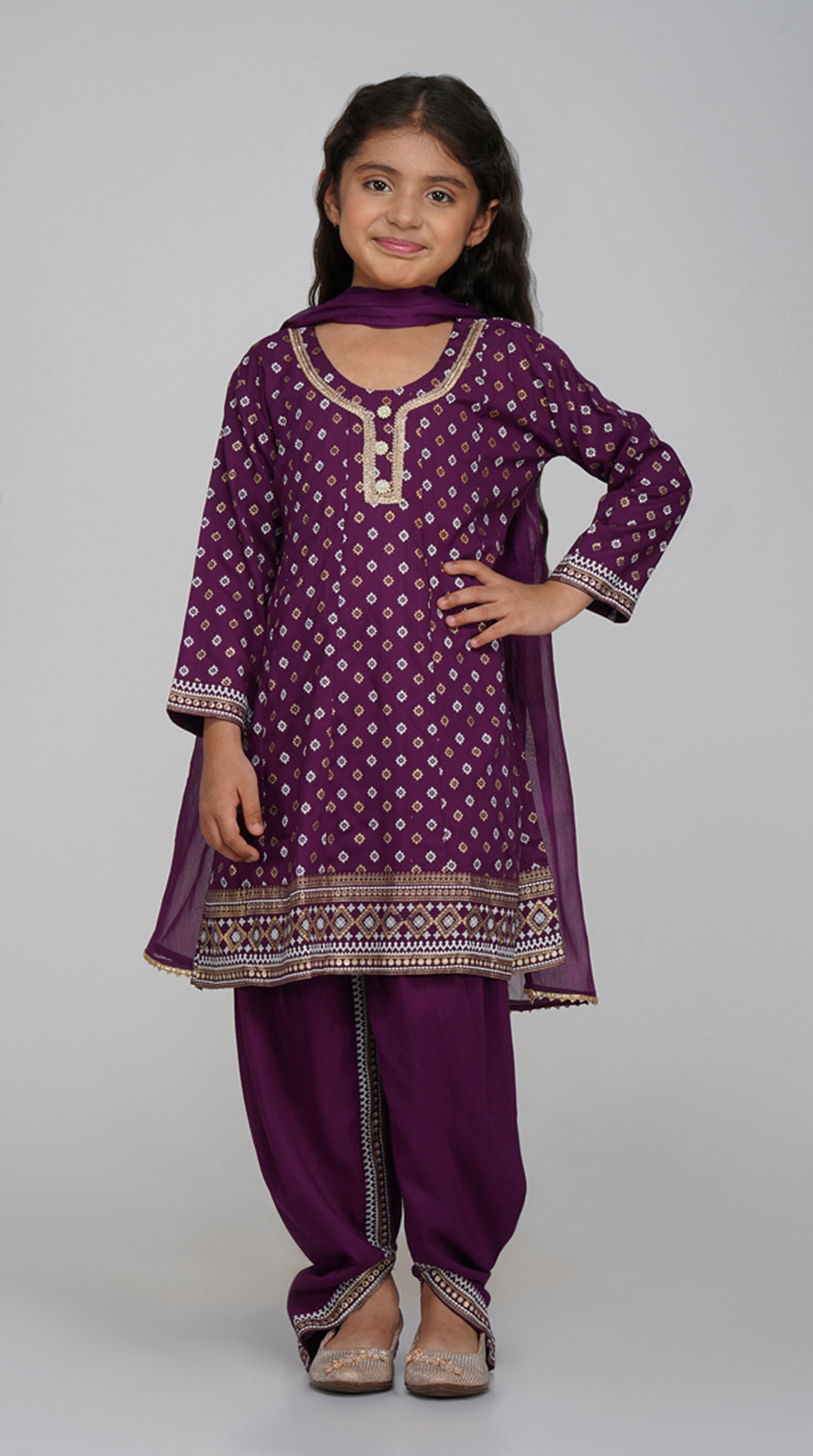 Kids  Rayon A-Line Suit Set