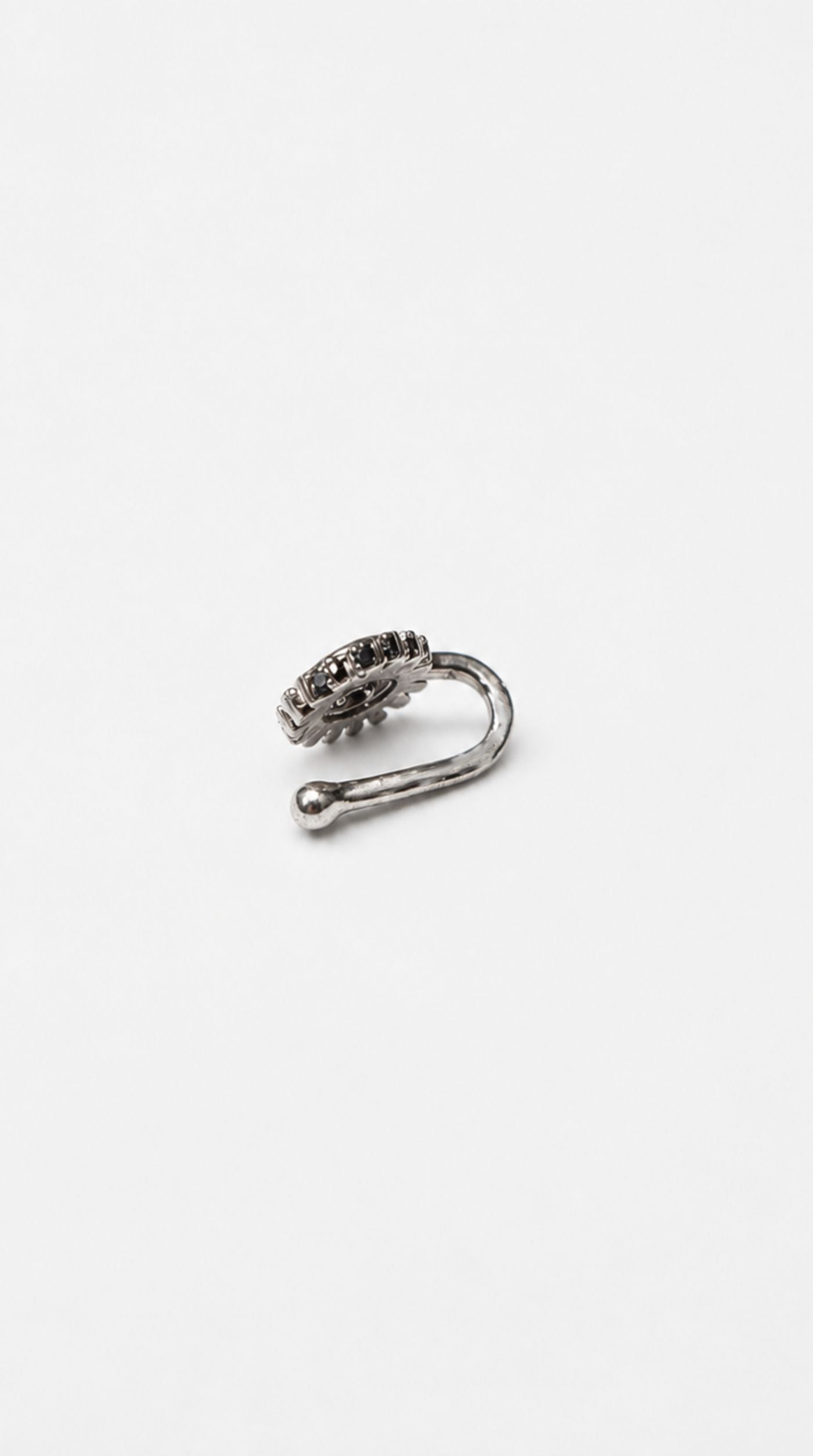 Oxidised Silver Round Nose Ring