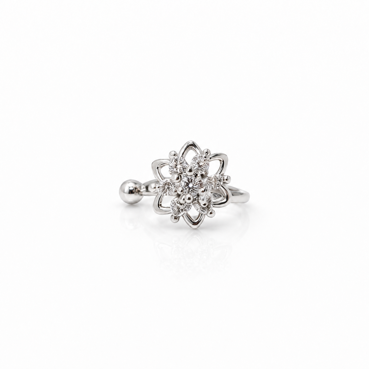 Silver clip on Nose Ring 