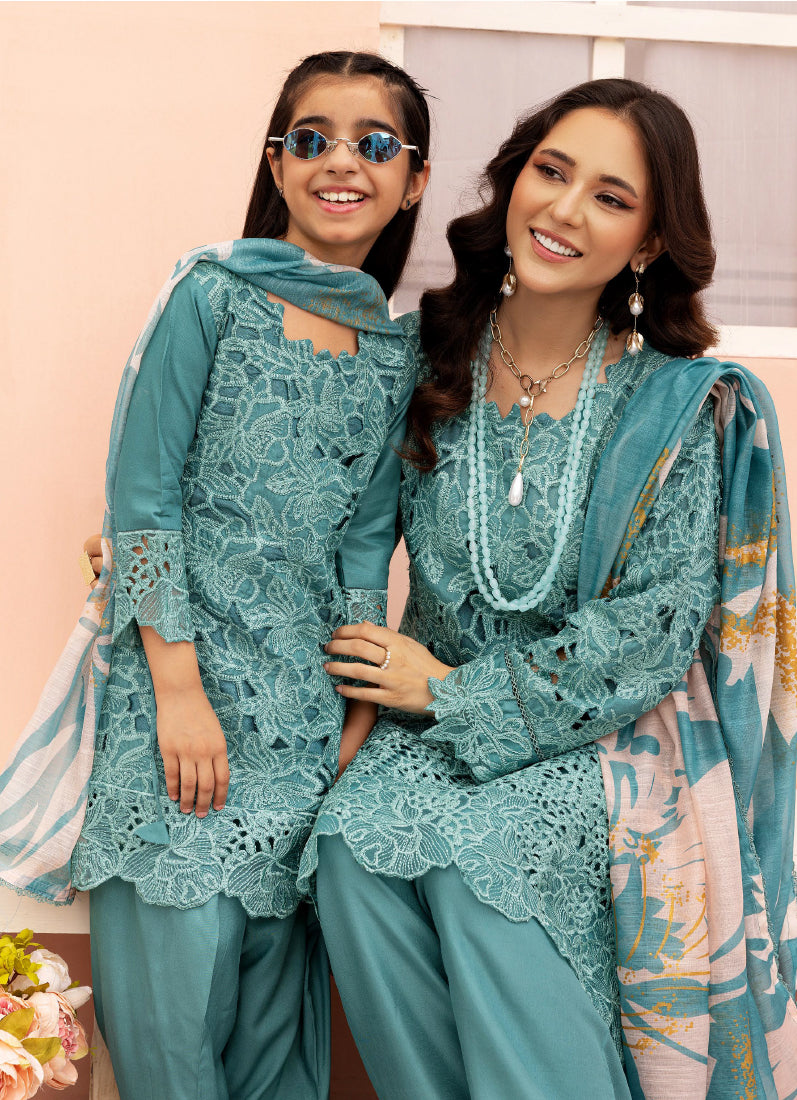 Kid's Jade Cutwork Suit Set