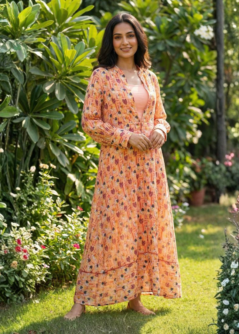 Peach Jacket Suit Set