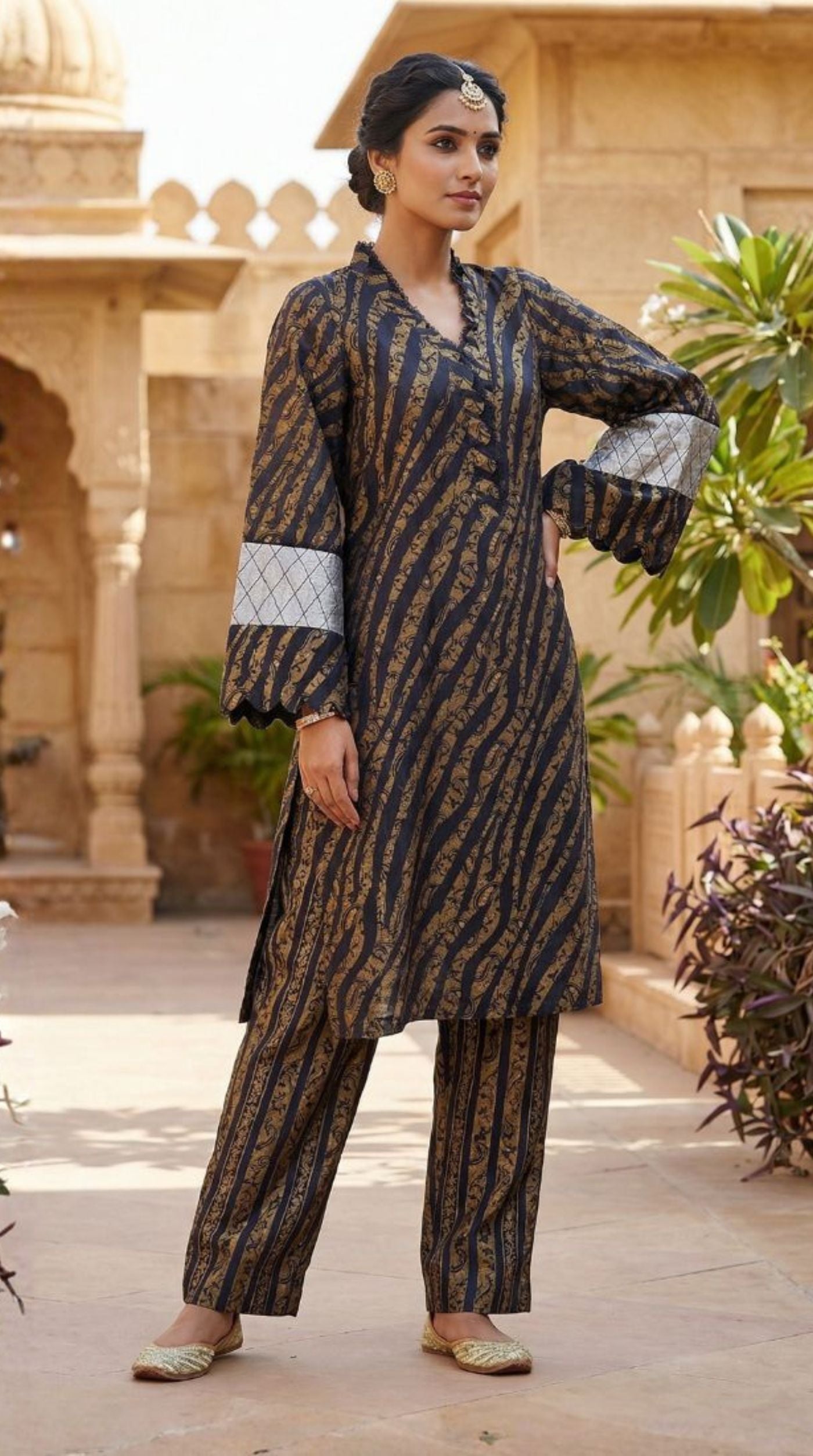 Black Lawn Printed Co-ord Set