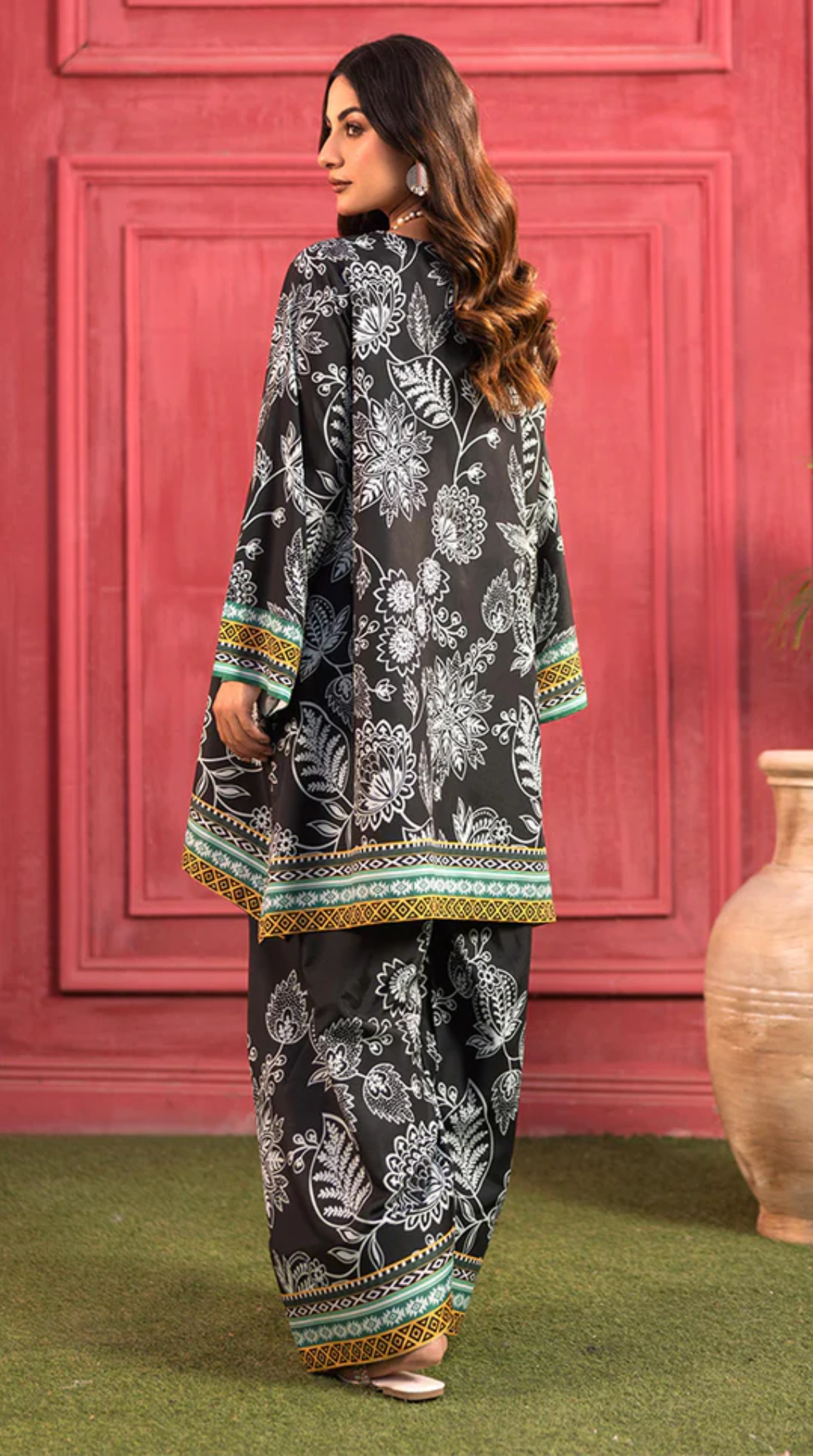 Black Lawn Printed Co-ord Set