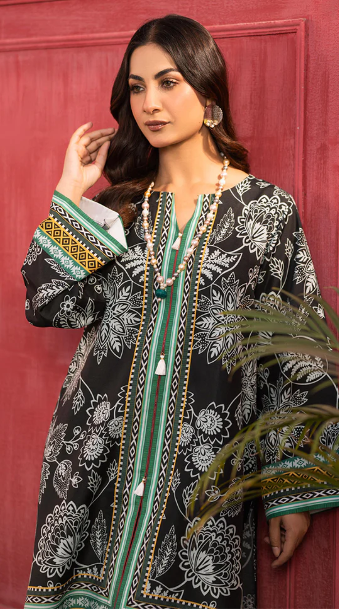 Black Lawn Printed Co-ord Set