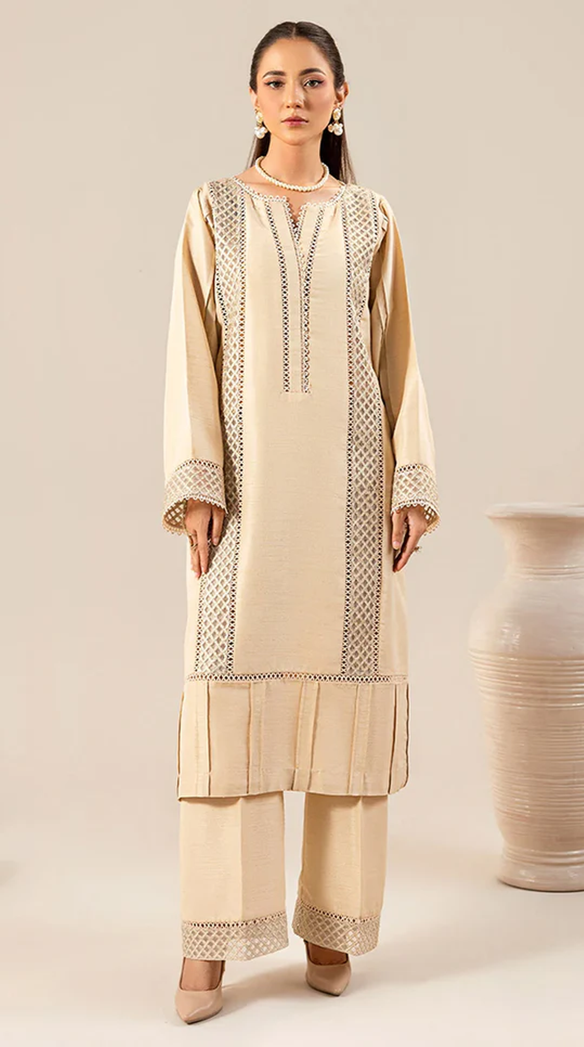 Ivory Raw Silk Co-ord Set