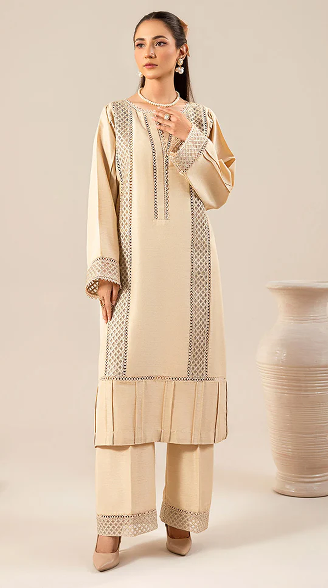 Ivory Raw Silk Co-ord Set