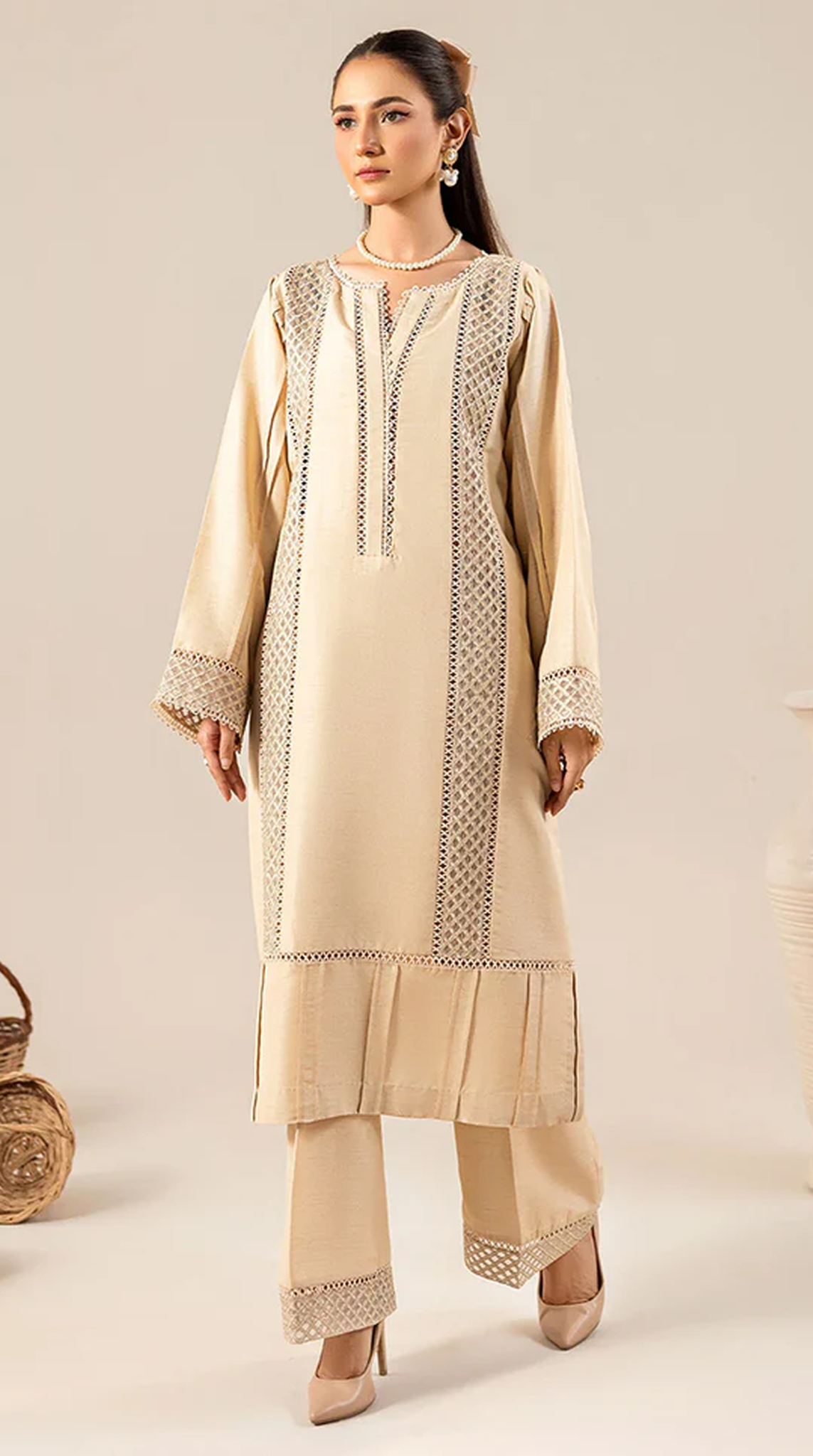 Ivory Raw Silk Co-ord Set