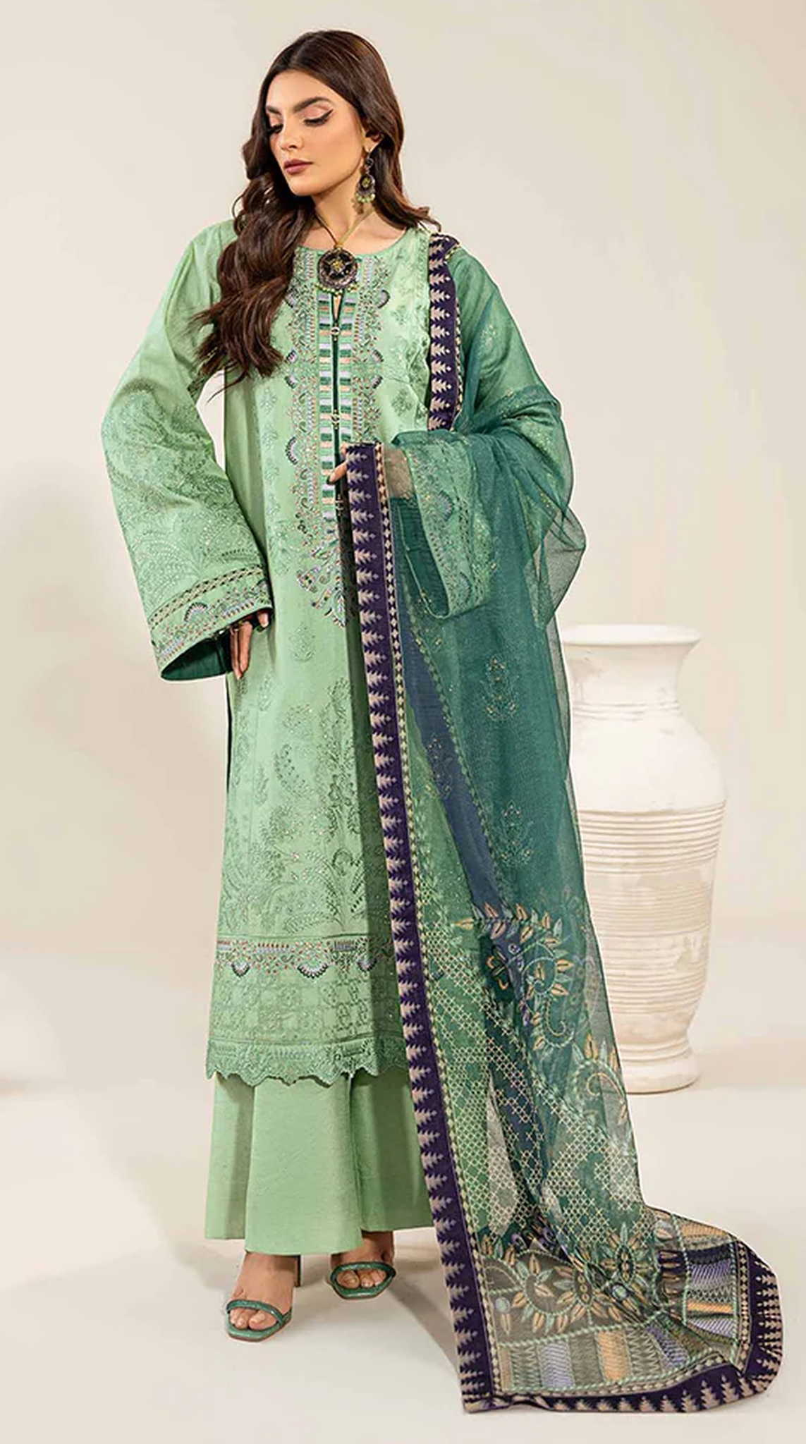 Mint Green Loom Net Suit Set