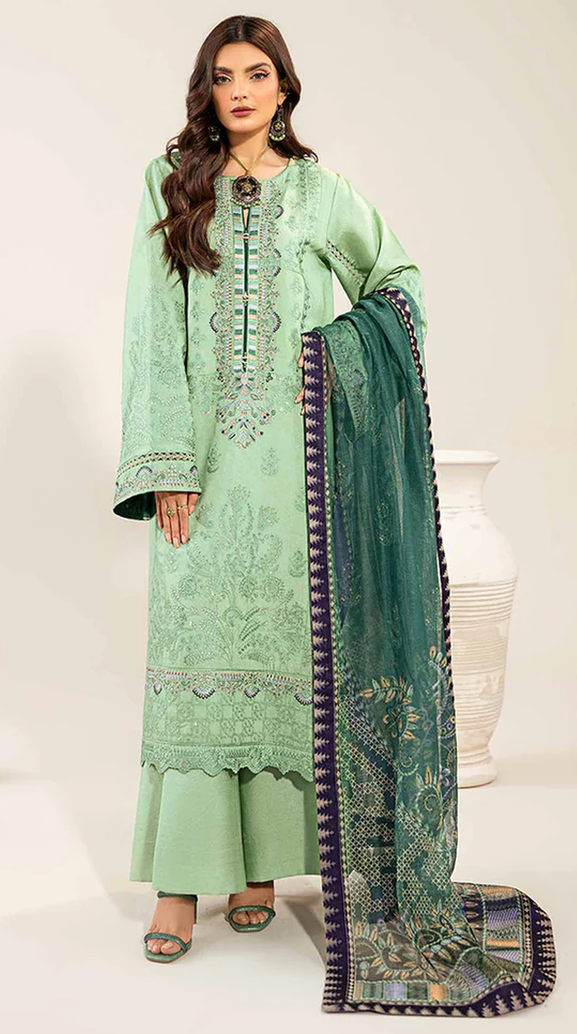 Mint Green Loom Net Suit Set