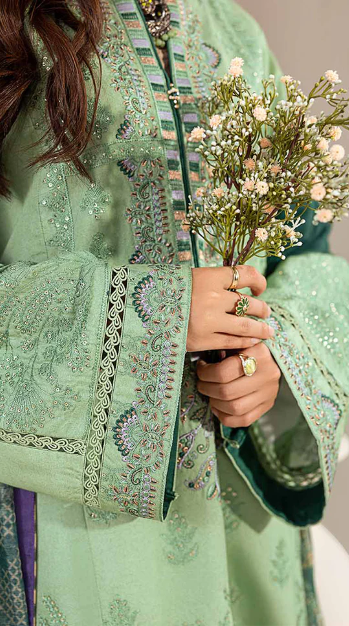 Mint Green Loom Net Suit Set