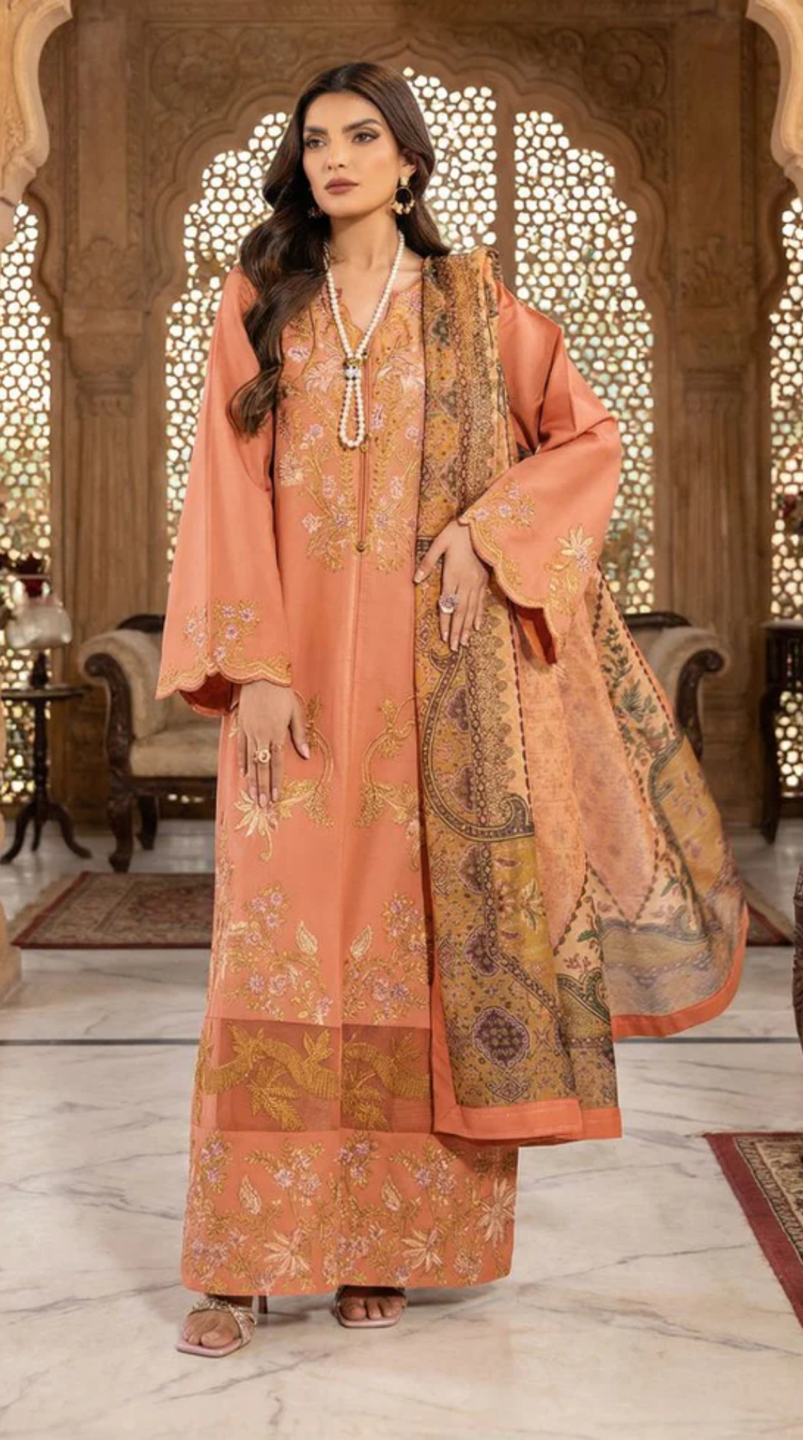 Peach Loom Net Suit Set