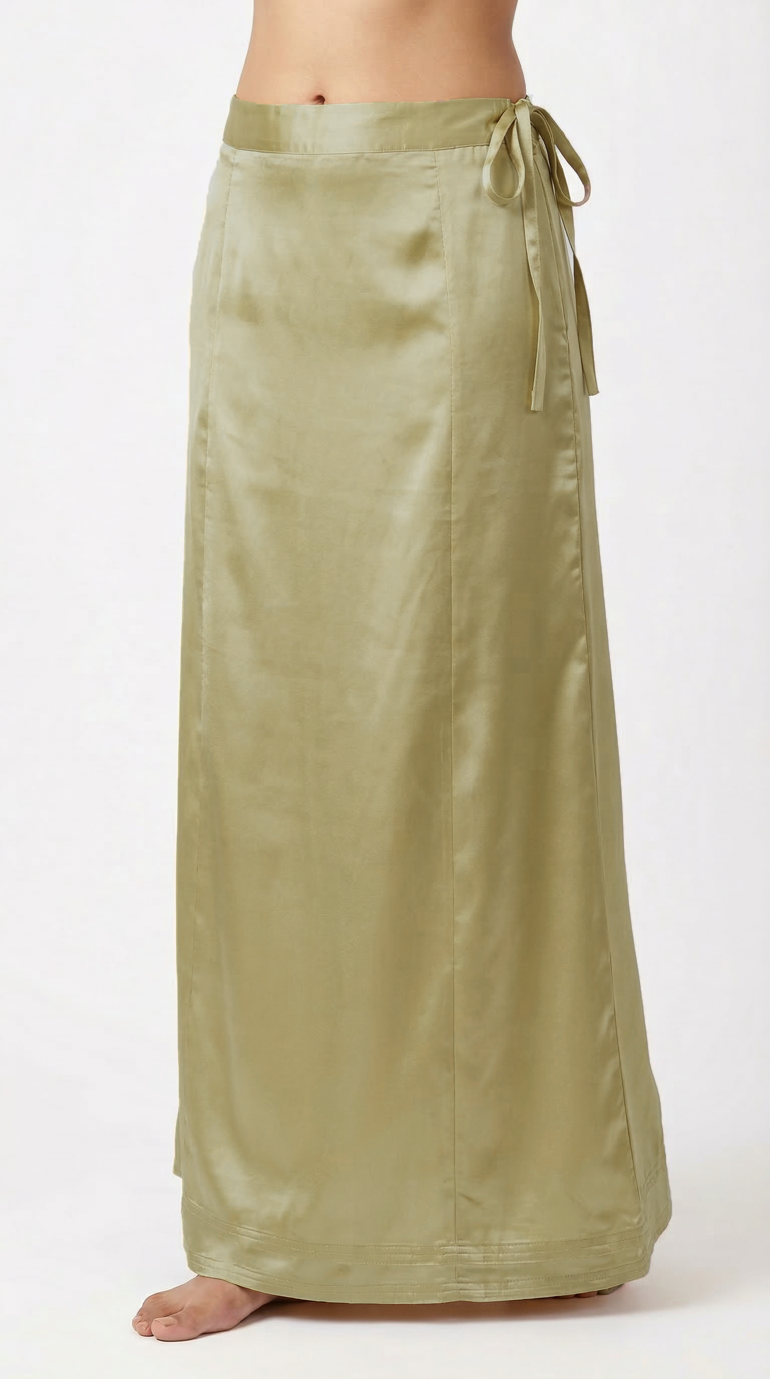 Moss Brown Satin Saree Petticoat