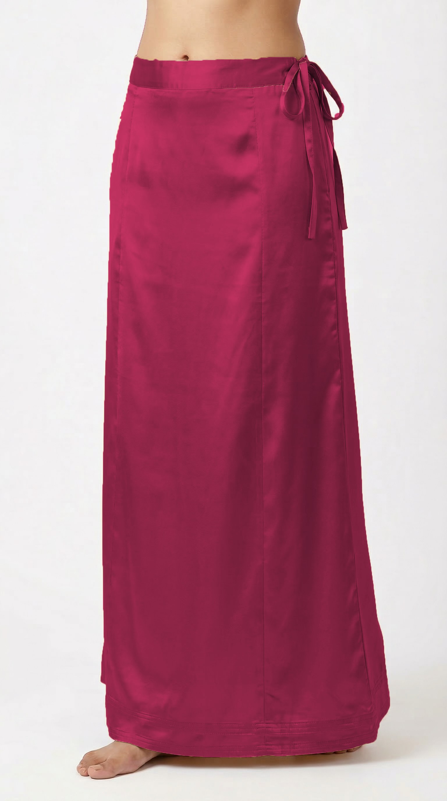 Cherry Red Satin Saree Petticoat