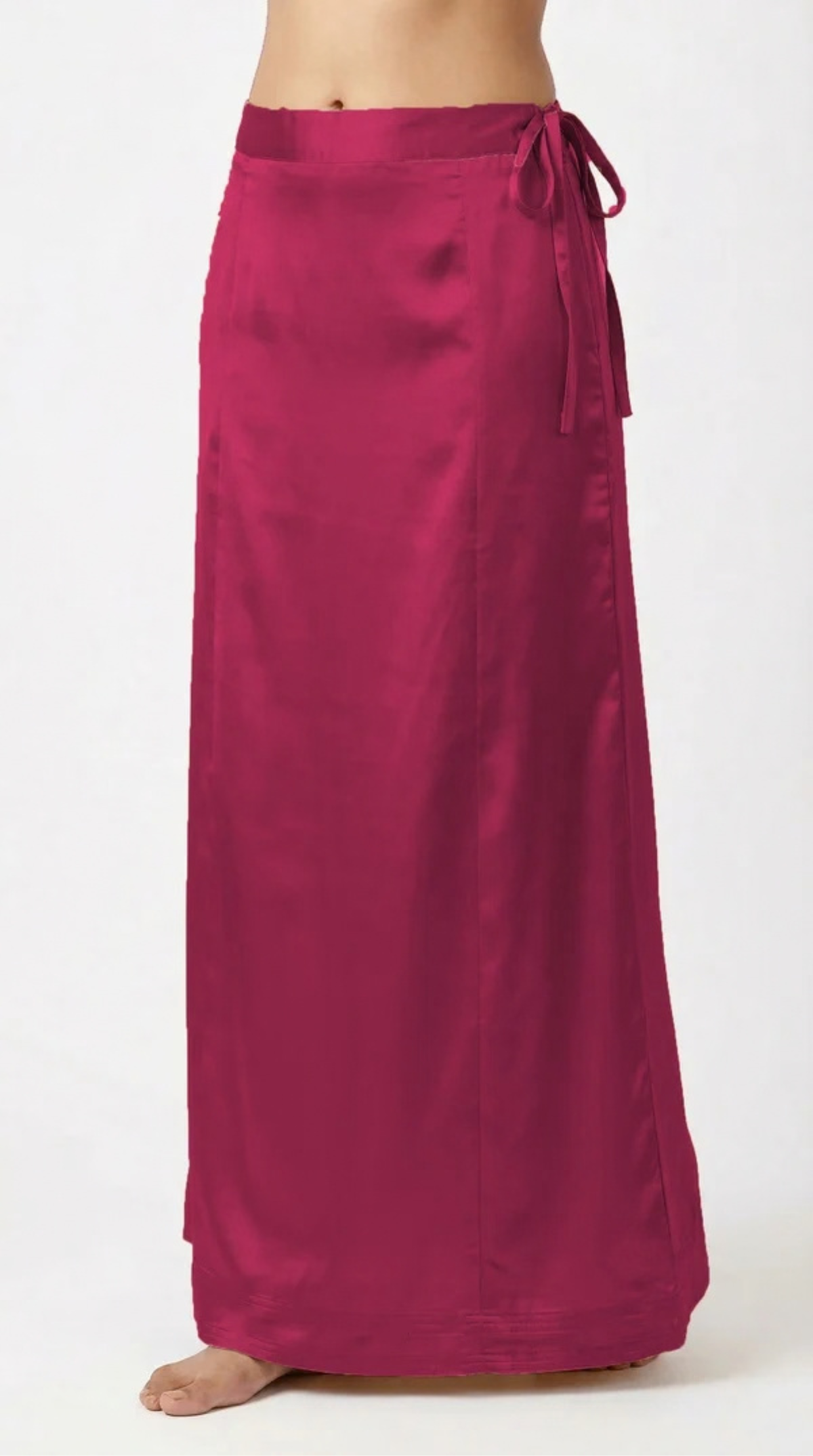 Cherry Red Satin Saree Petticoat