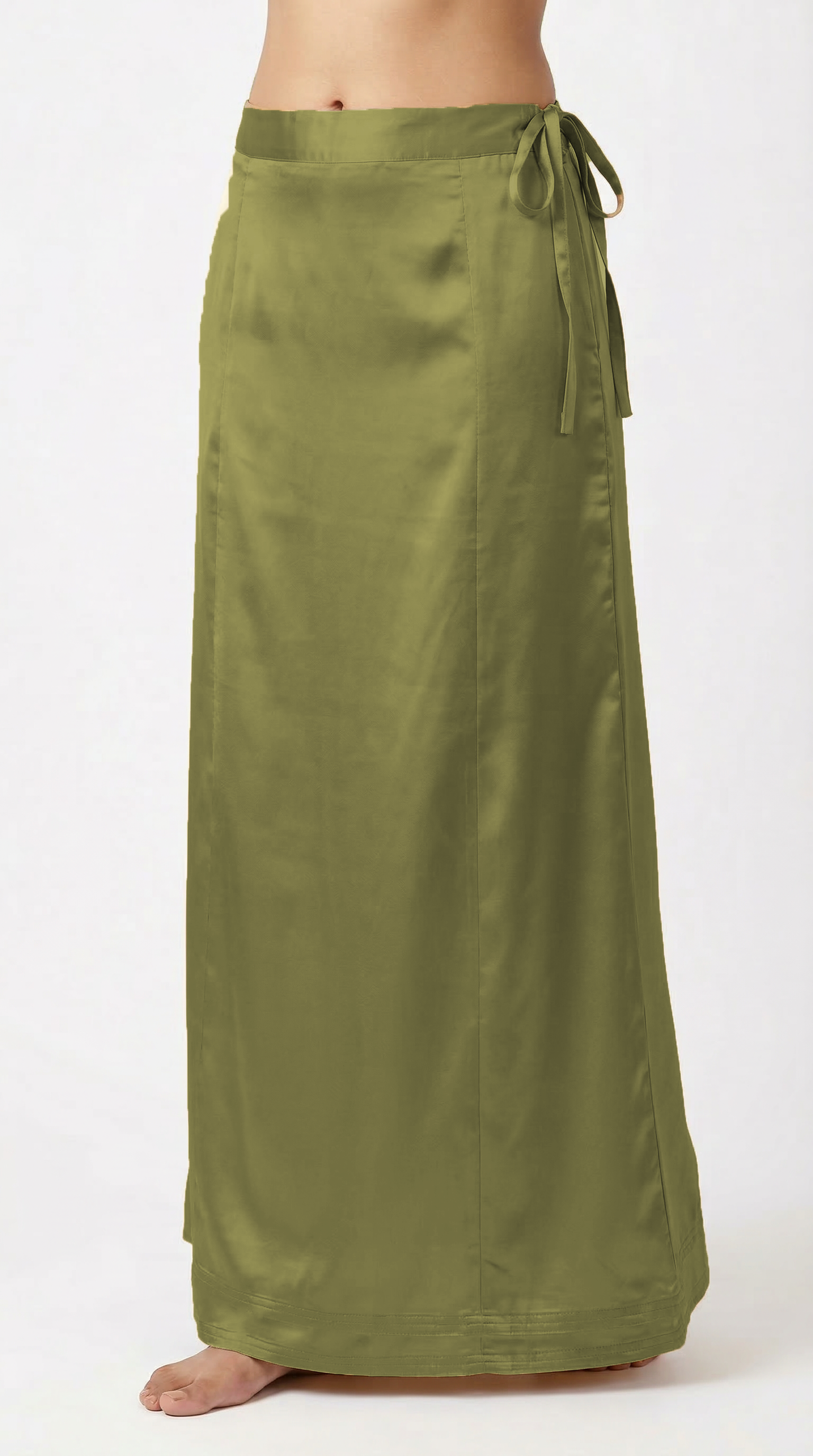 Mehendi Green Satin Saree Petticoat