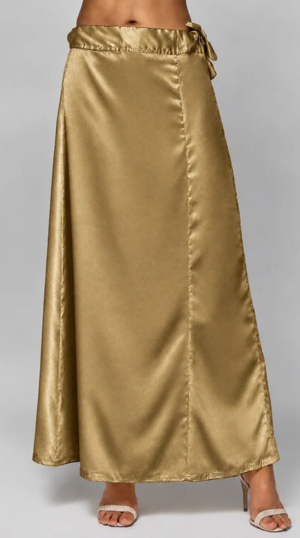 Dark Gold Satin Petticoat For Saree