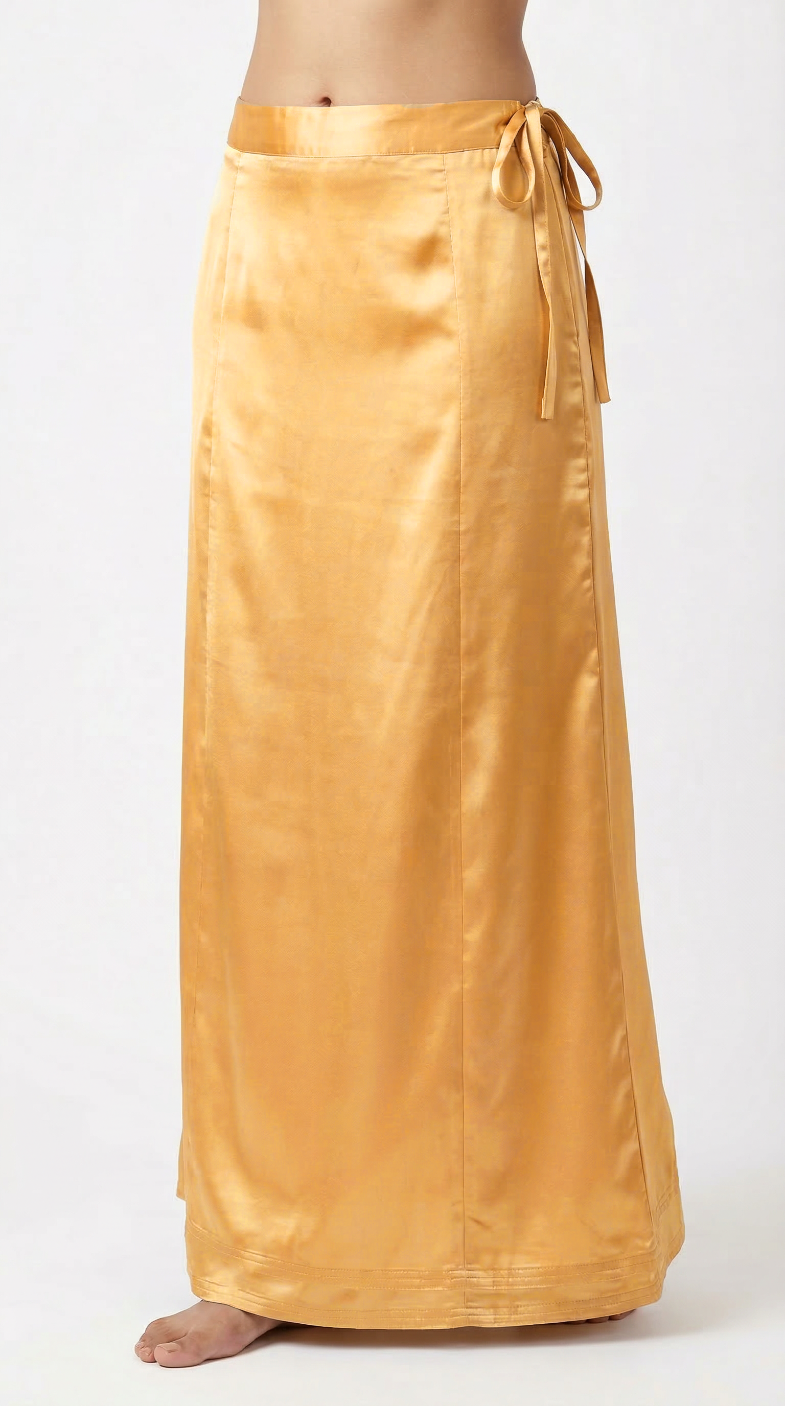 Gold Satin Petticoat For Saree