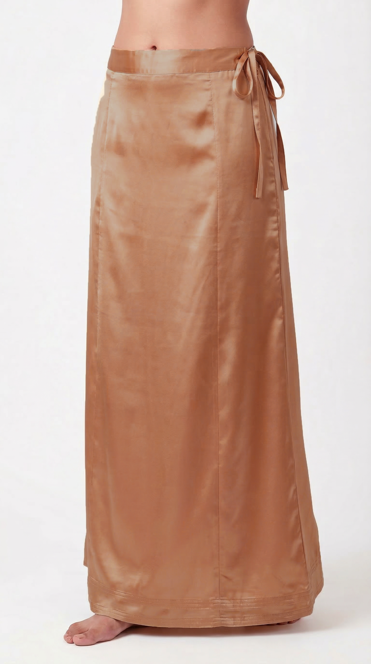 Light Brown Satin Saree Petticoat