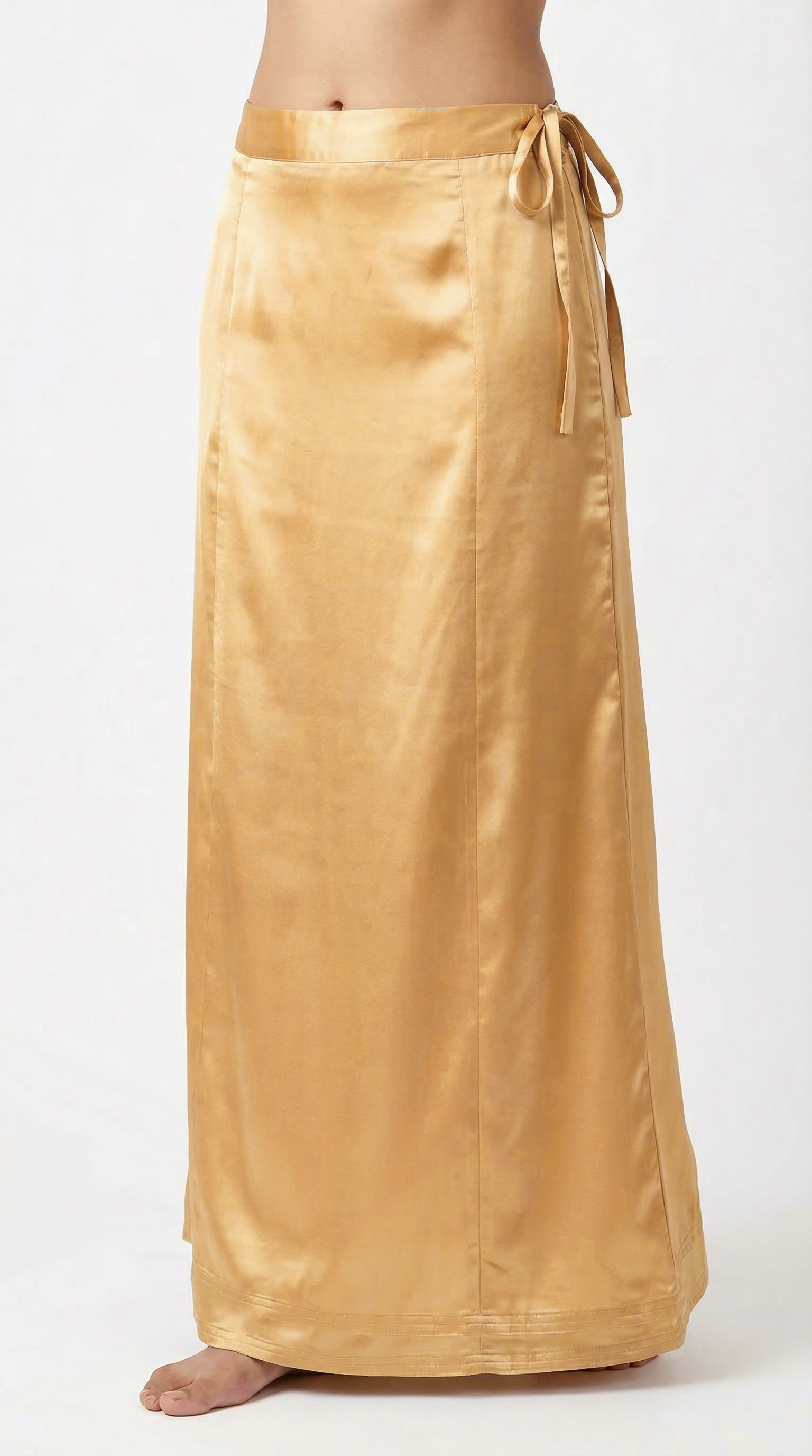 Light Gold Satin Petticoat For Saree