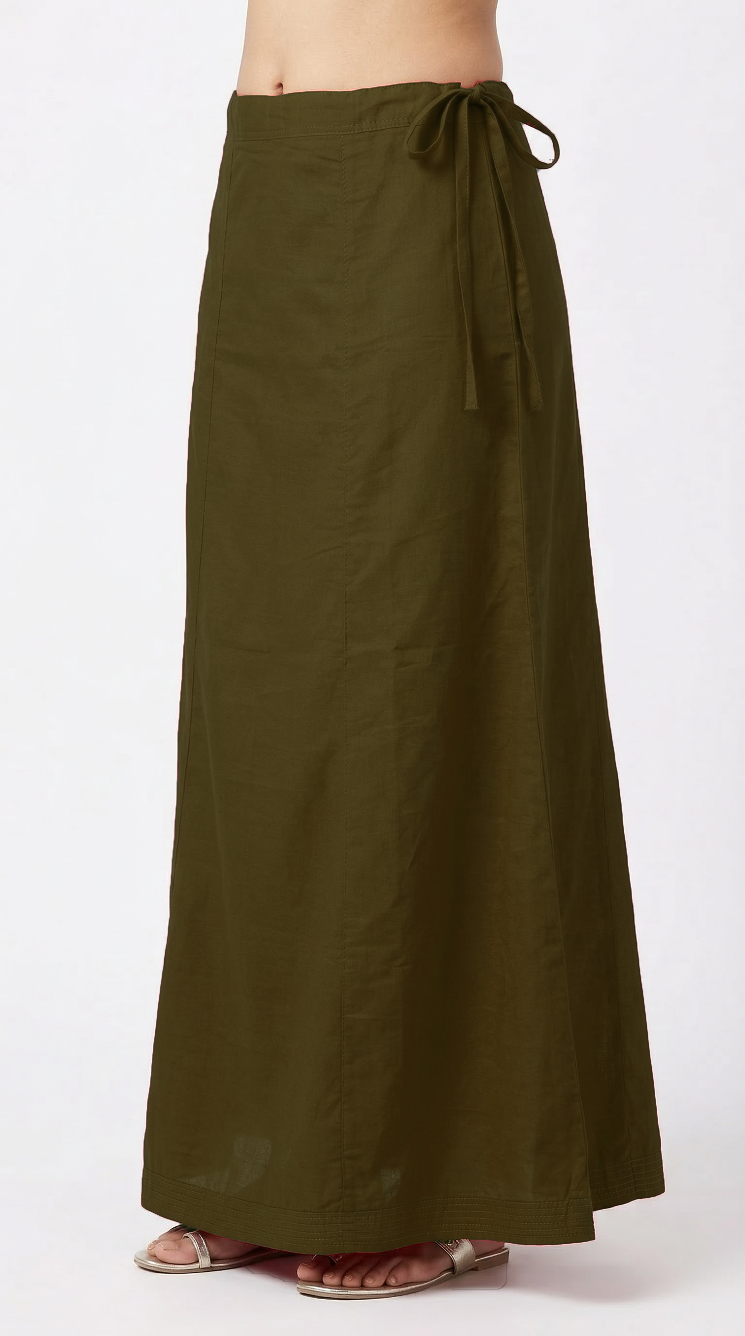 Mendhi Cotton Saree Petticoat