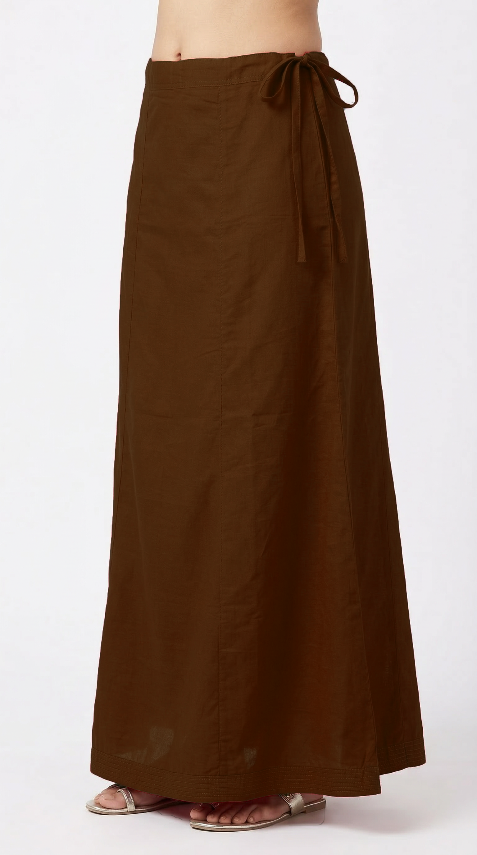 Brown Cotton Saree Petticoat